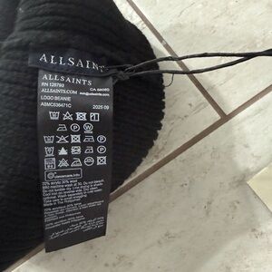 AllSaints Black wool blend beanie with white logo
NWT .. authentic …o/s
